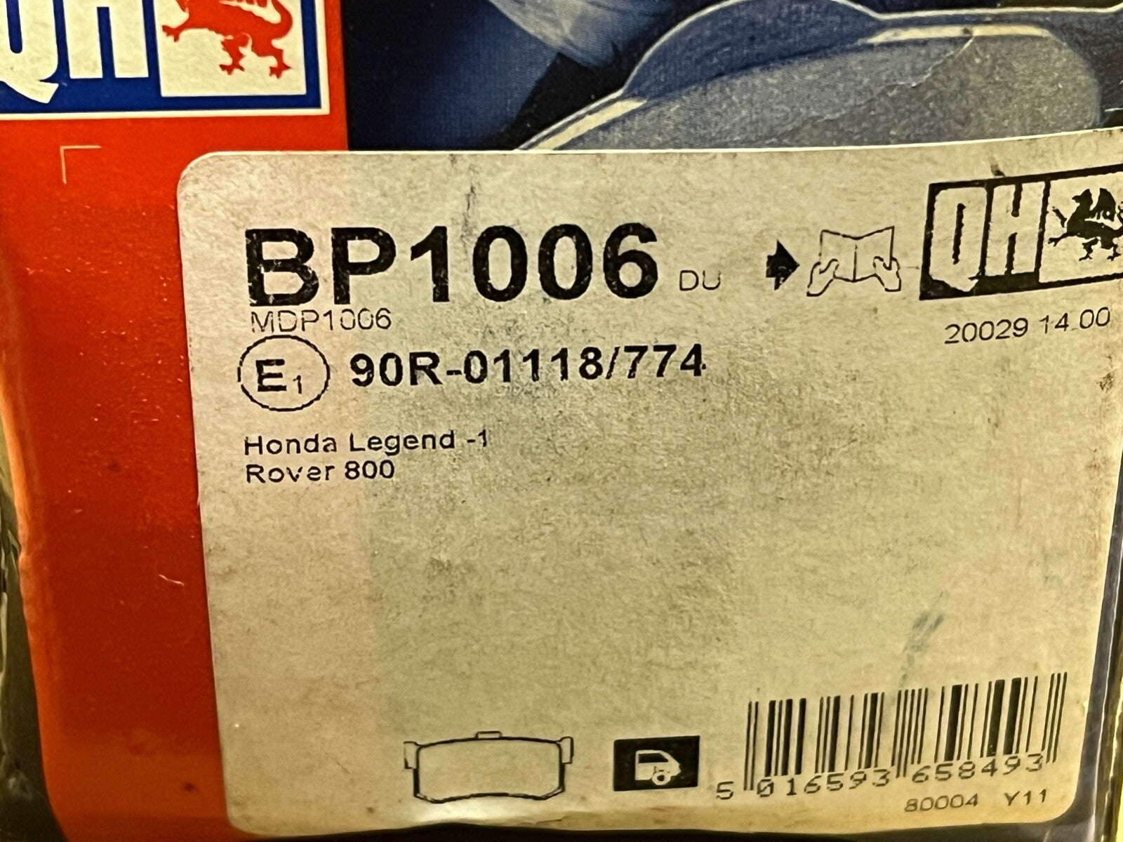 QH BP1006 Brake Pad Set fits Honda Legend Rover 800