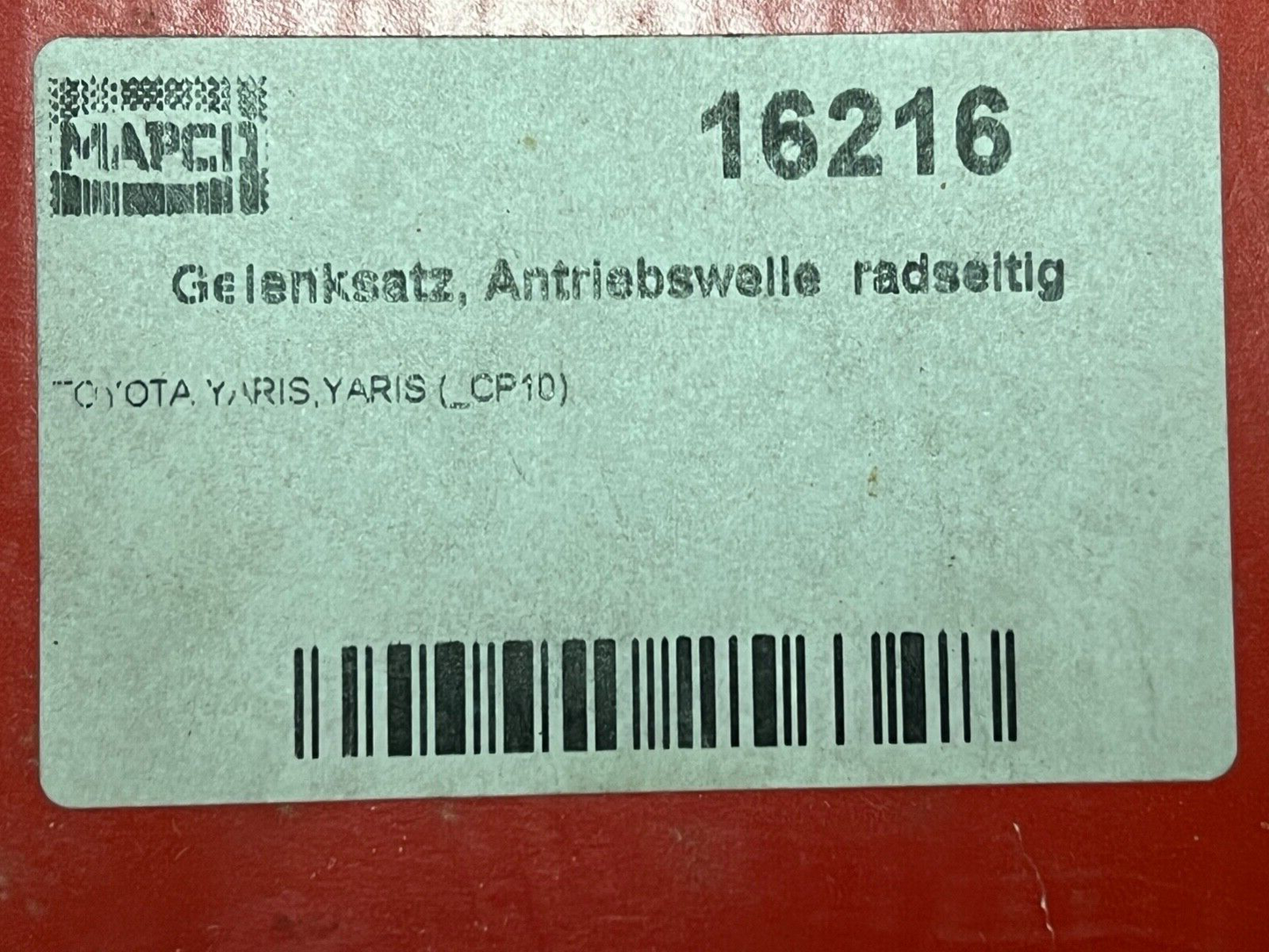 Mapco 16216 Front CV Joint Kit fits Toyota Yaris (Without ABS) 1999-2011
