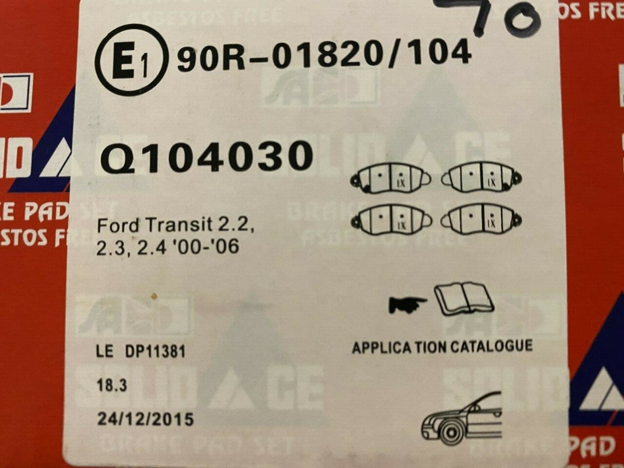 Solid Auto Q104030 Front Brake Pad Set