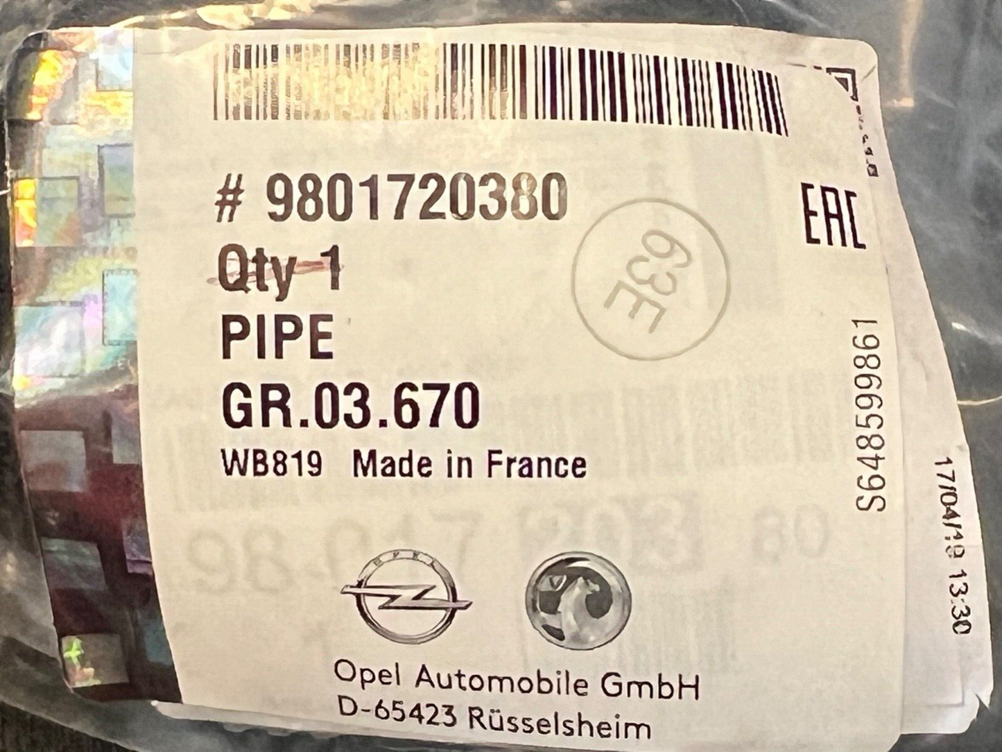 New Genuine Peugeot Citroen 9801720380 Crank Case Breather