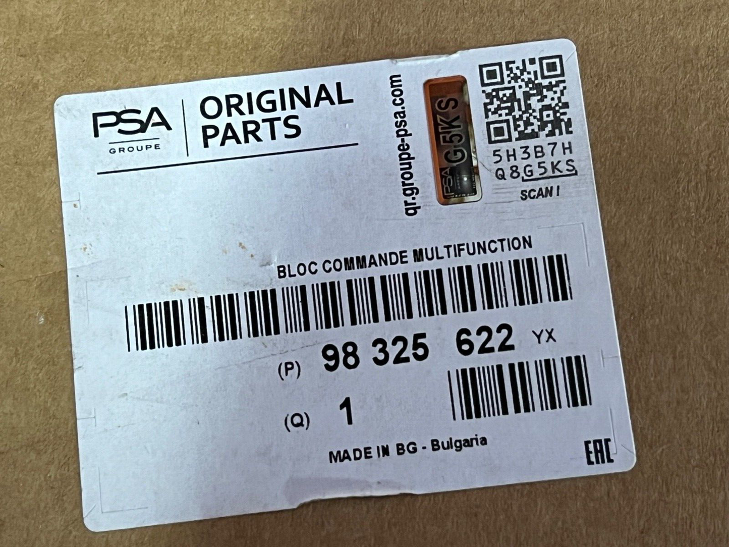 Genuine Brand New Vauxhall Corsa F 2019-2024 Wiper Lights Stalk & Squib