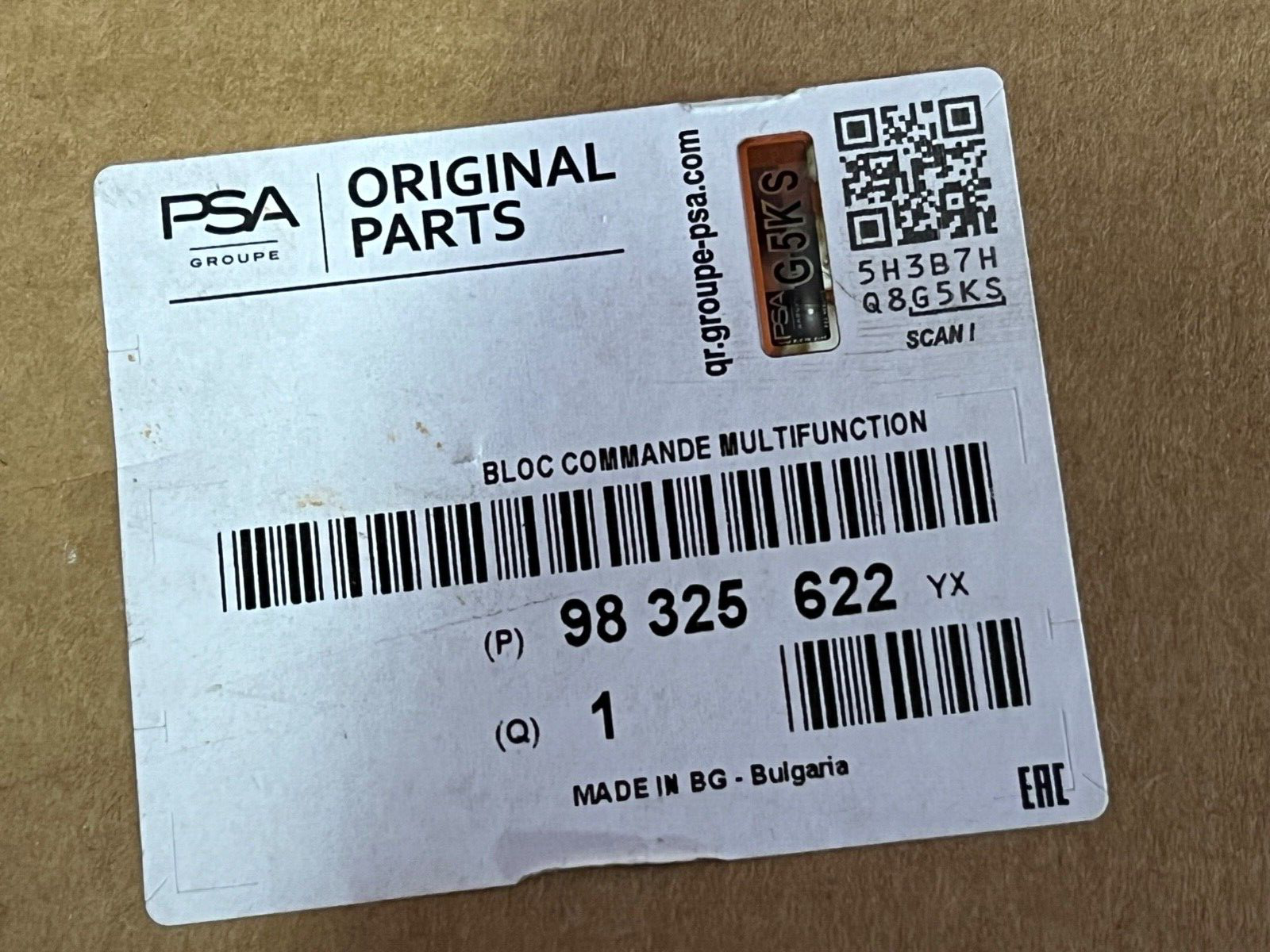 Genuine Brand New Vauxhall Corsa F 2019-2024 Wiper Lights Stalk & Squib