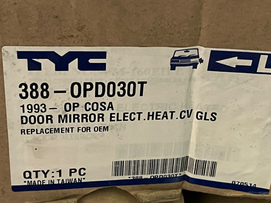 TYC 388-OPD030T LH Electric Heated Mirror Complete fits Vauxhall Corsa 1993- 00