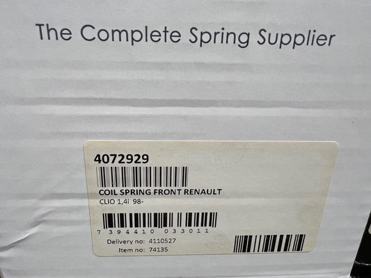 Lesjofors 4072929 Front Coil Spring fits Renault