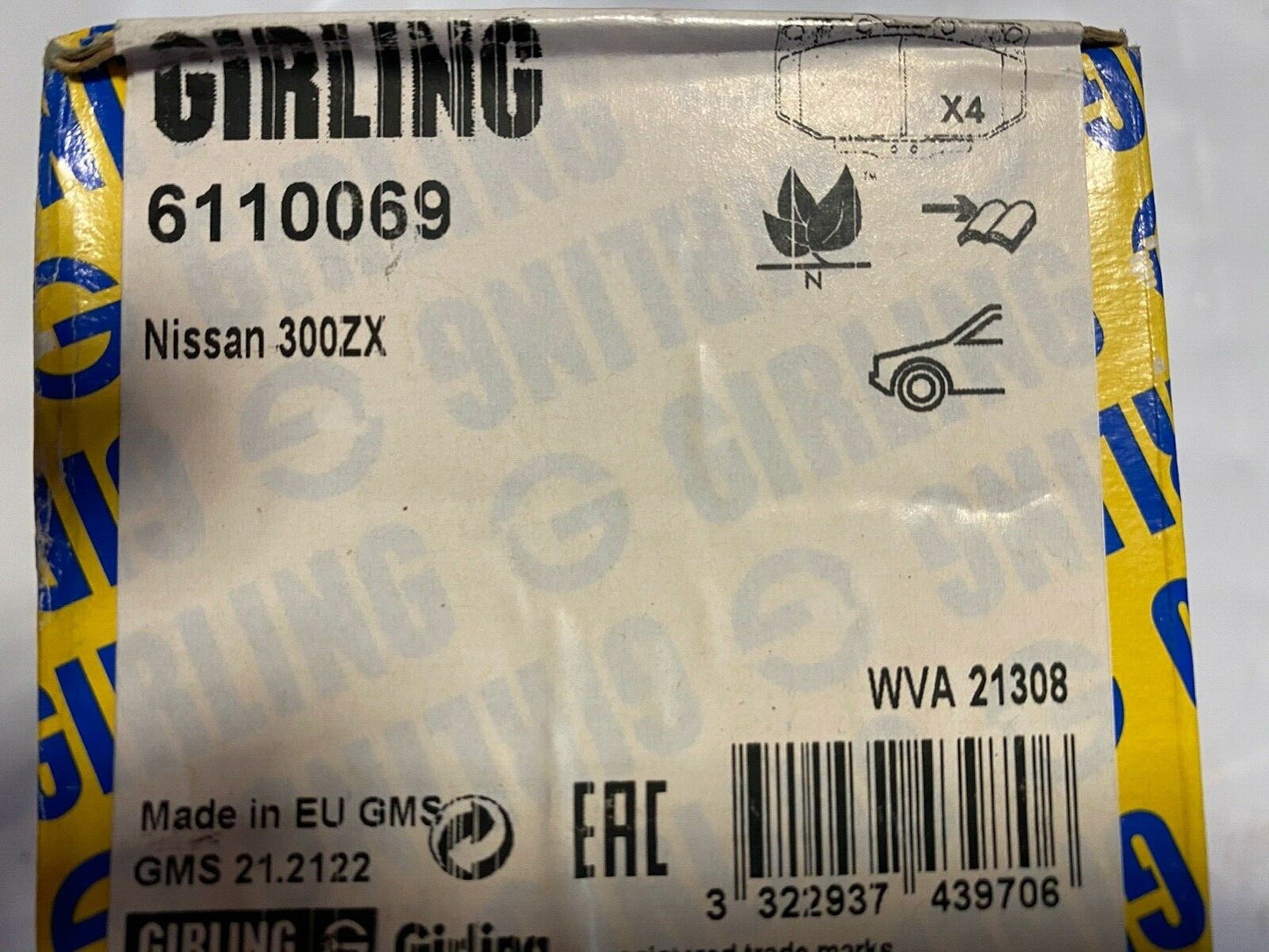 Girling 6110069 Front Brake Pad Set fits Nissan