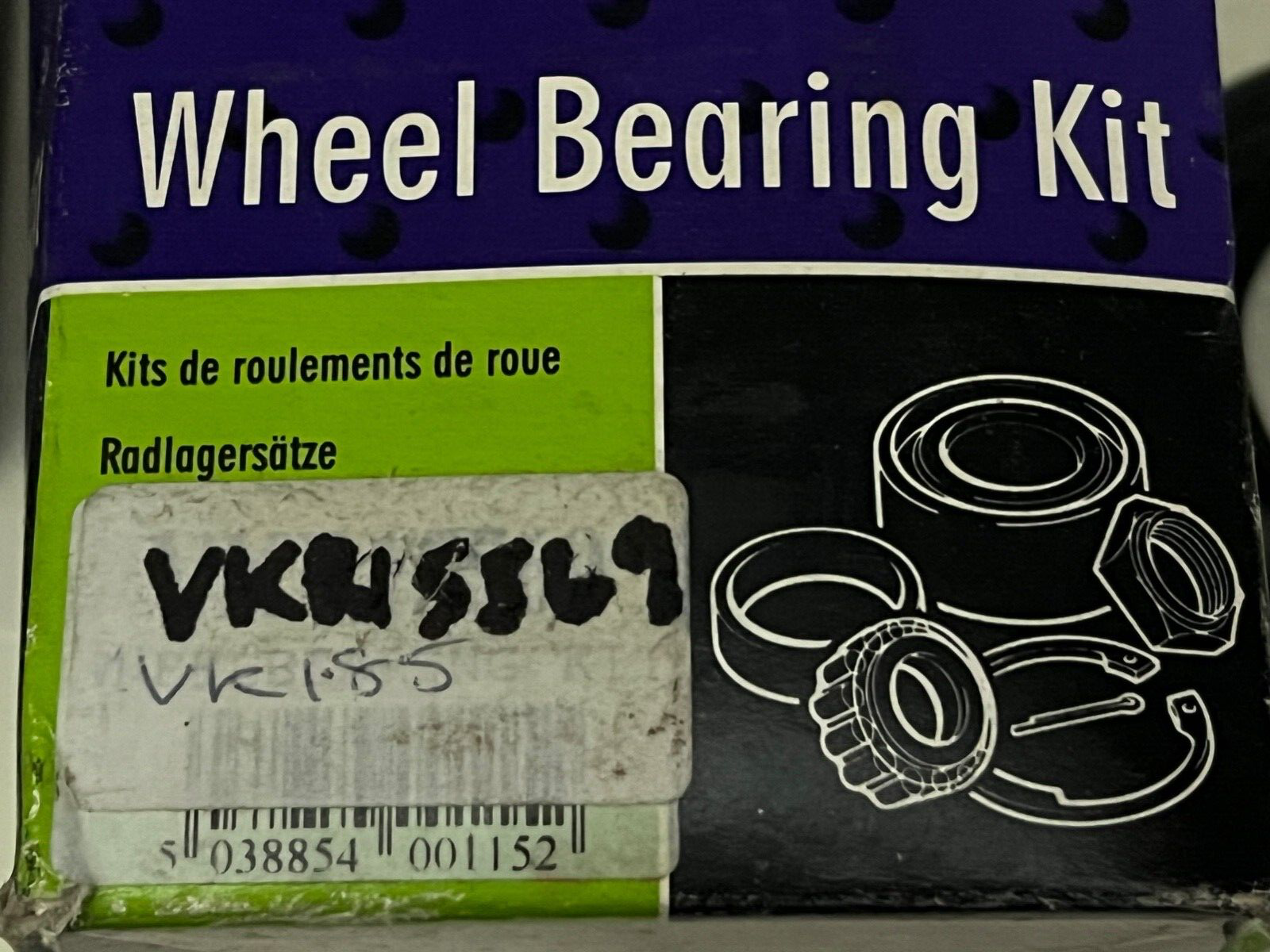 VKR15569 VK185 Front Left Hand Wheel Bearing fits Ford P100 Pickup 1989-1992