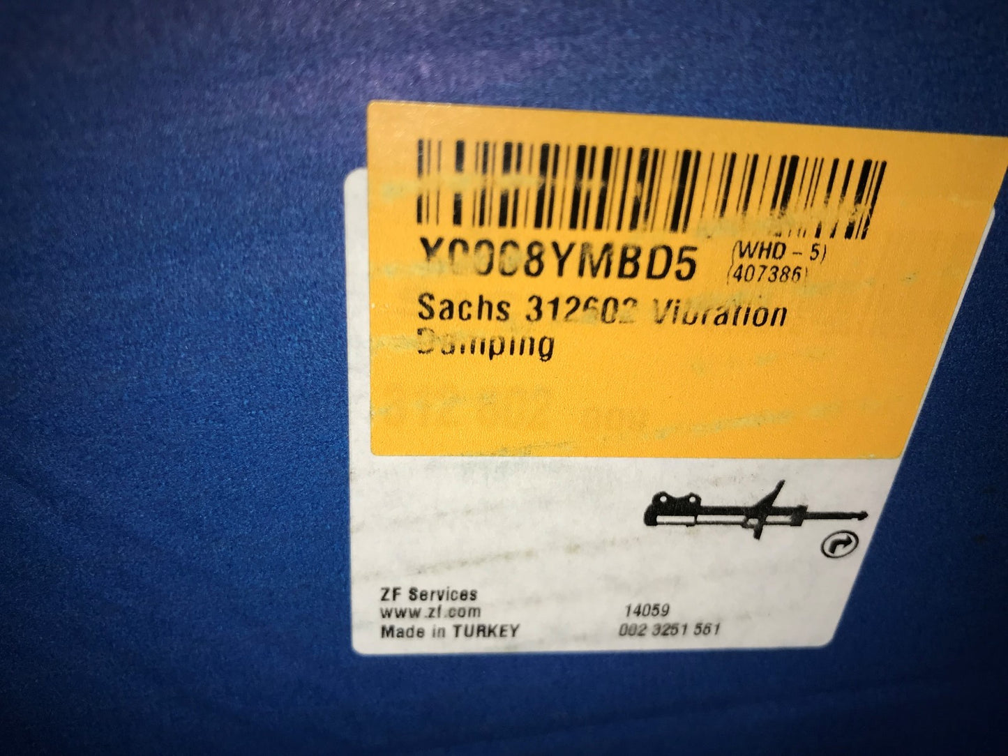 Front Off Side Shock Absorber Vauxhall Vectra MK3 2002-2008 Sachs 312602