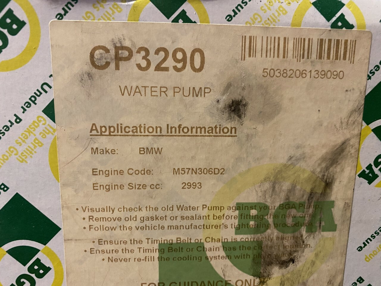 BGA CP3290 506664 Water Pump fits BMW