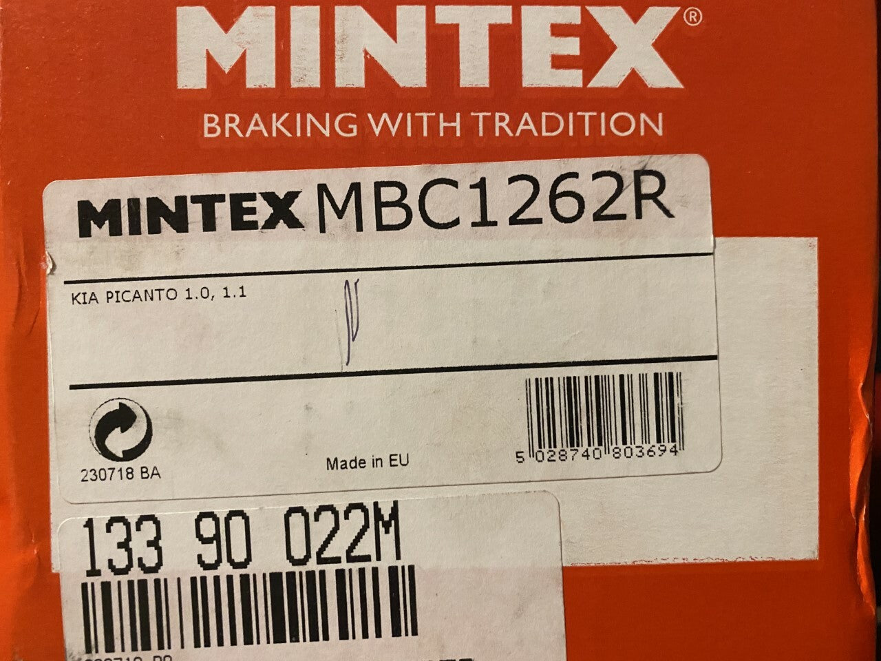 Mintex MBC1262R RX349854A0 Off Side Right Hand Brake Caliper fits Kia Picanto