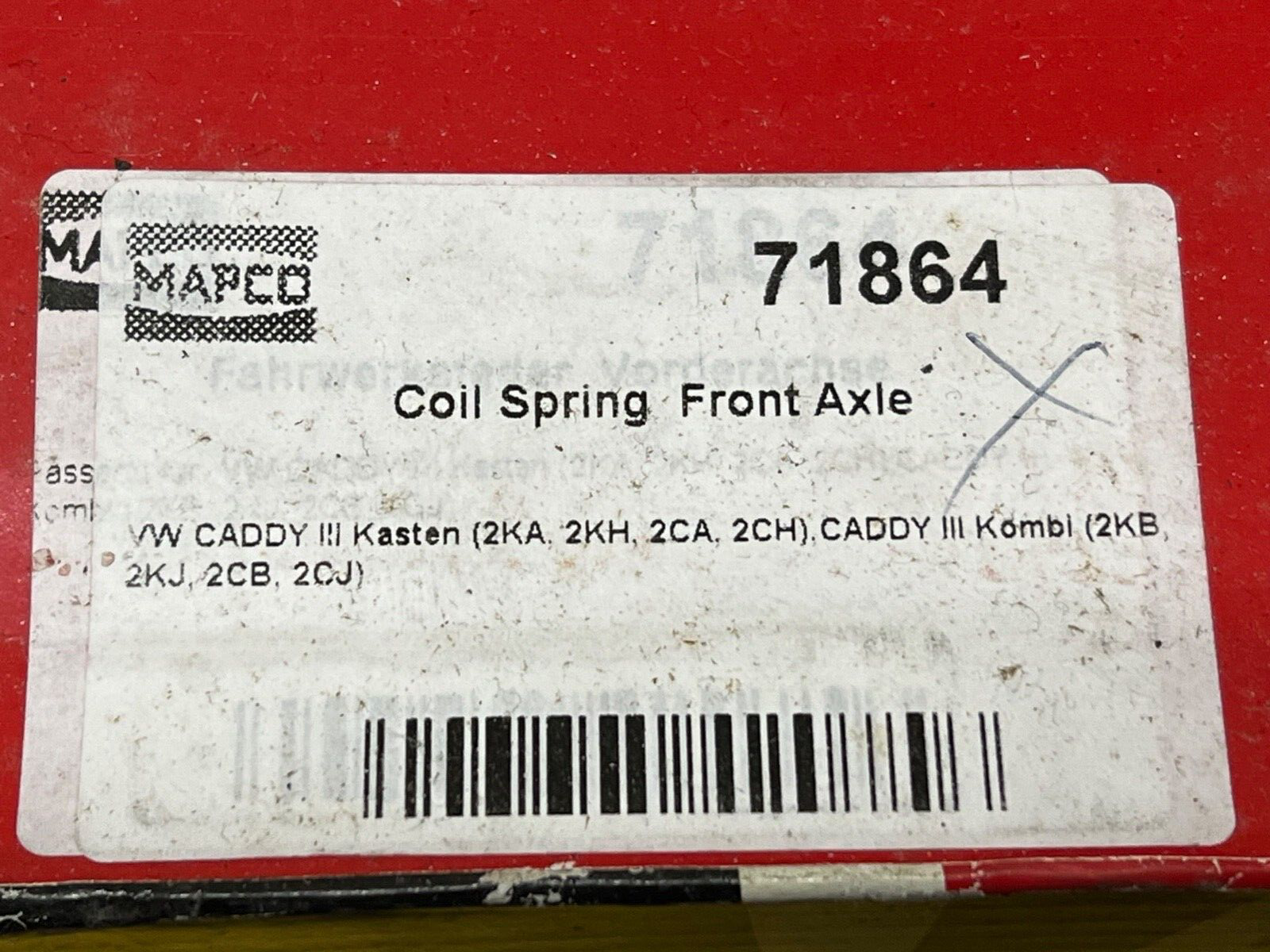 Mapco 71864 Front Coil Spring fits VW Caddy 2KA 2KH 2CA 2CH 2KB 2KJ 2CB 2CJ