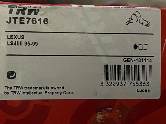 TRW JTE7616 Near Side Left Hand Tie Rod End fits Lexus LS400 1995-1999