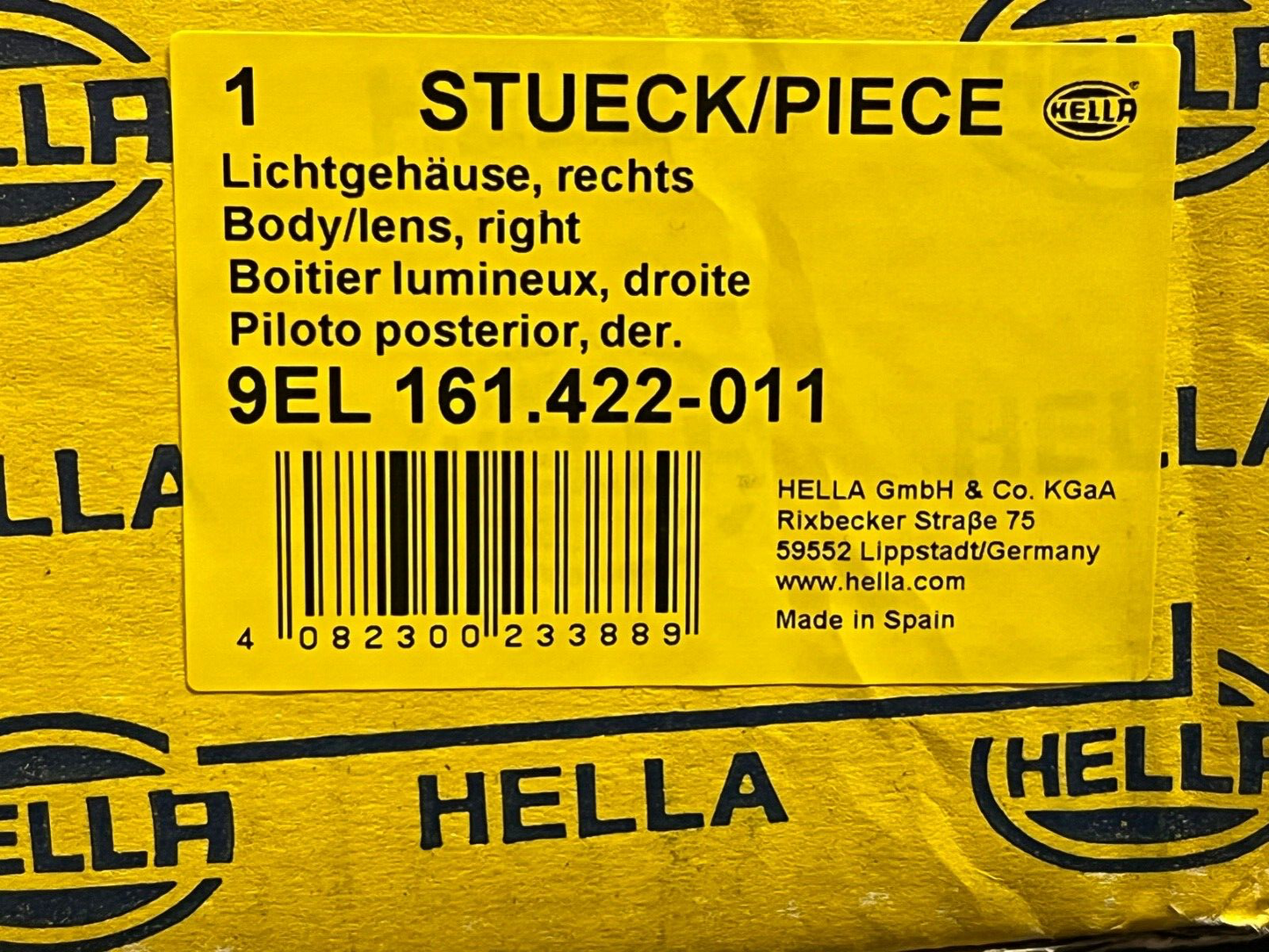 Hella 9EL161422-011 Rear Right Hand Side Lamp fit Vauxhall Astra H 2005-2012