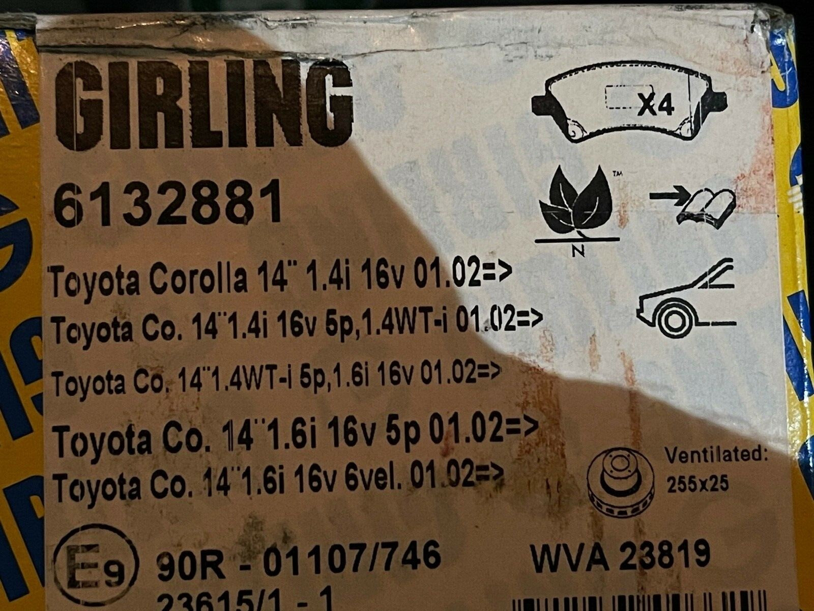 Girling 6132881 ADT342133 Front Brake Pad Set fits Toyota