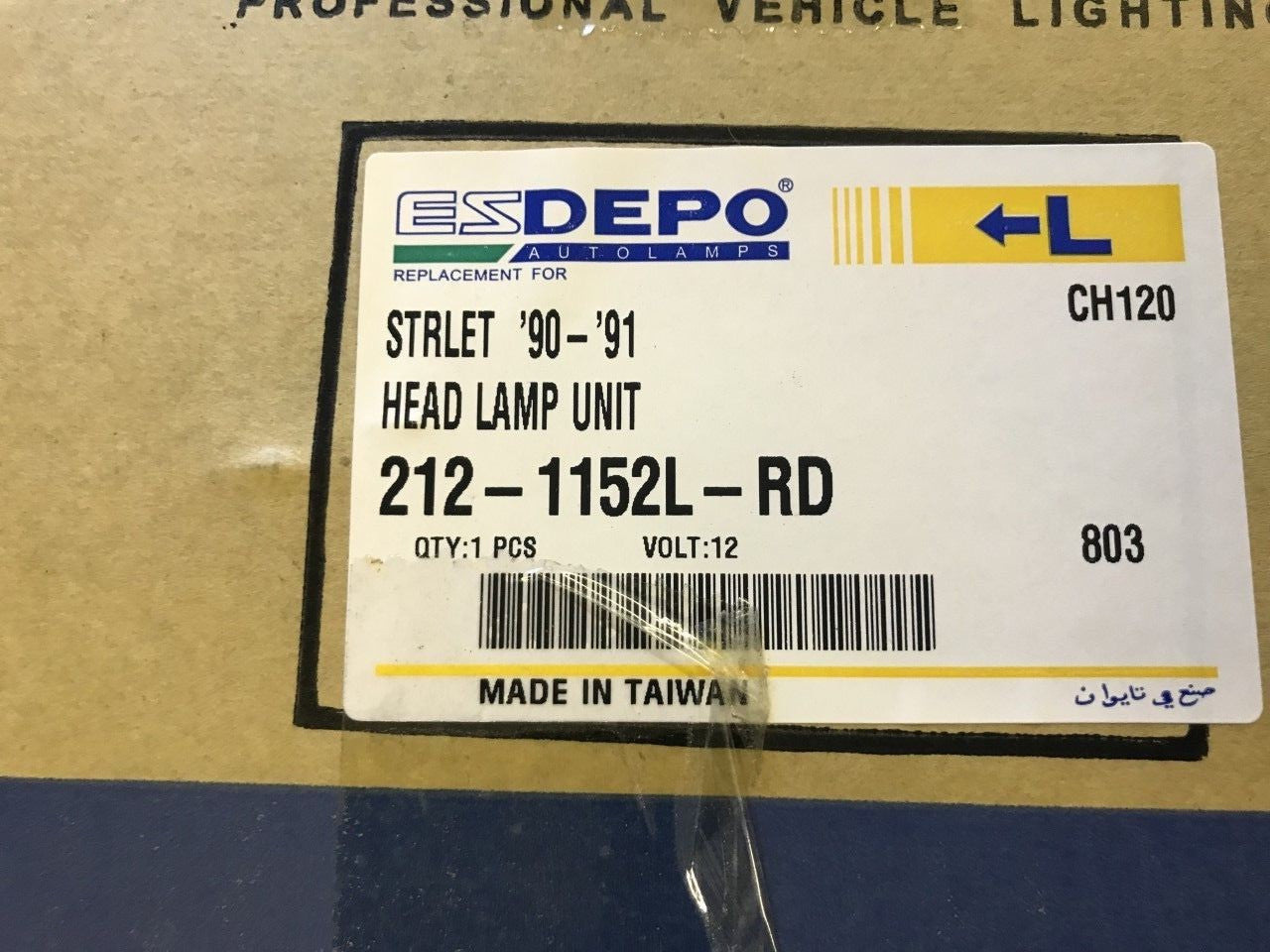 Headlight Lamp Near Side Left Hand 1989-1991 Depo 213-1152L-RD 2131152LRD