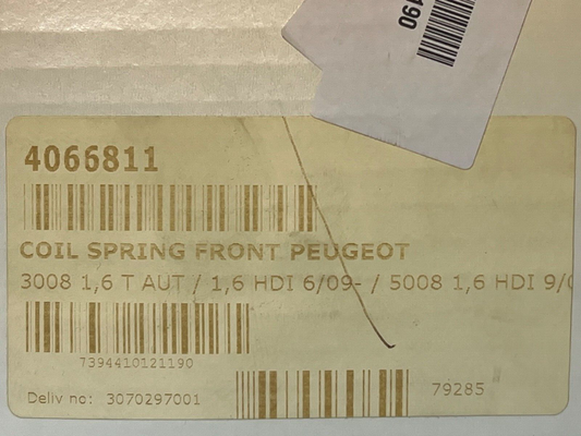 Lesjofors 4066811 Front Coil Spring fits Peugeot 3008 5008