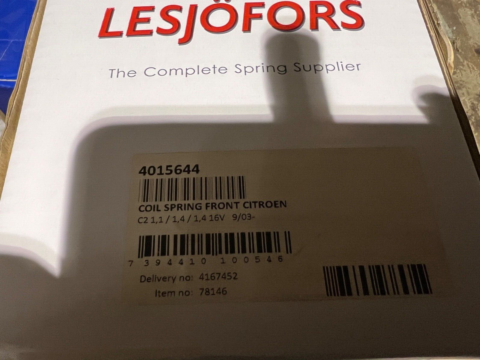 Lesjofors 4015644 Front Coil Spring fits Citroen C2