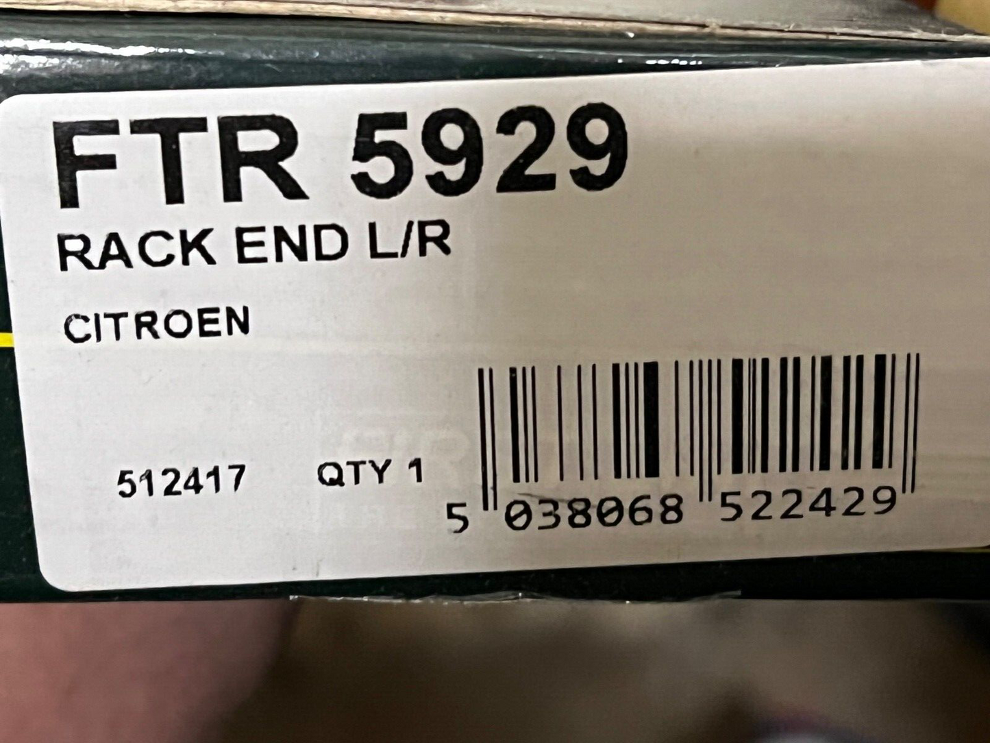 First Line FTR5929 Tie Rod Inner Rack End fits Citroen Peugeot