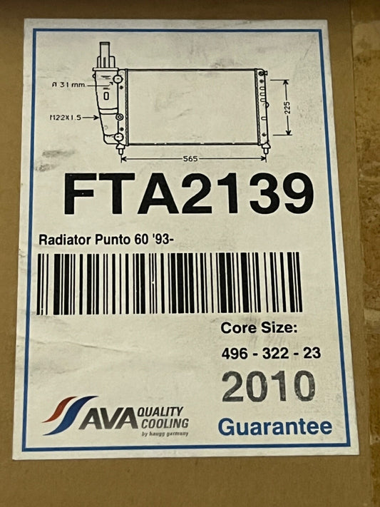 AVA FTA2139 Cooling Radiator Fits Fiat Punto 1993-2000 Lancia Y 1996-2003