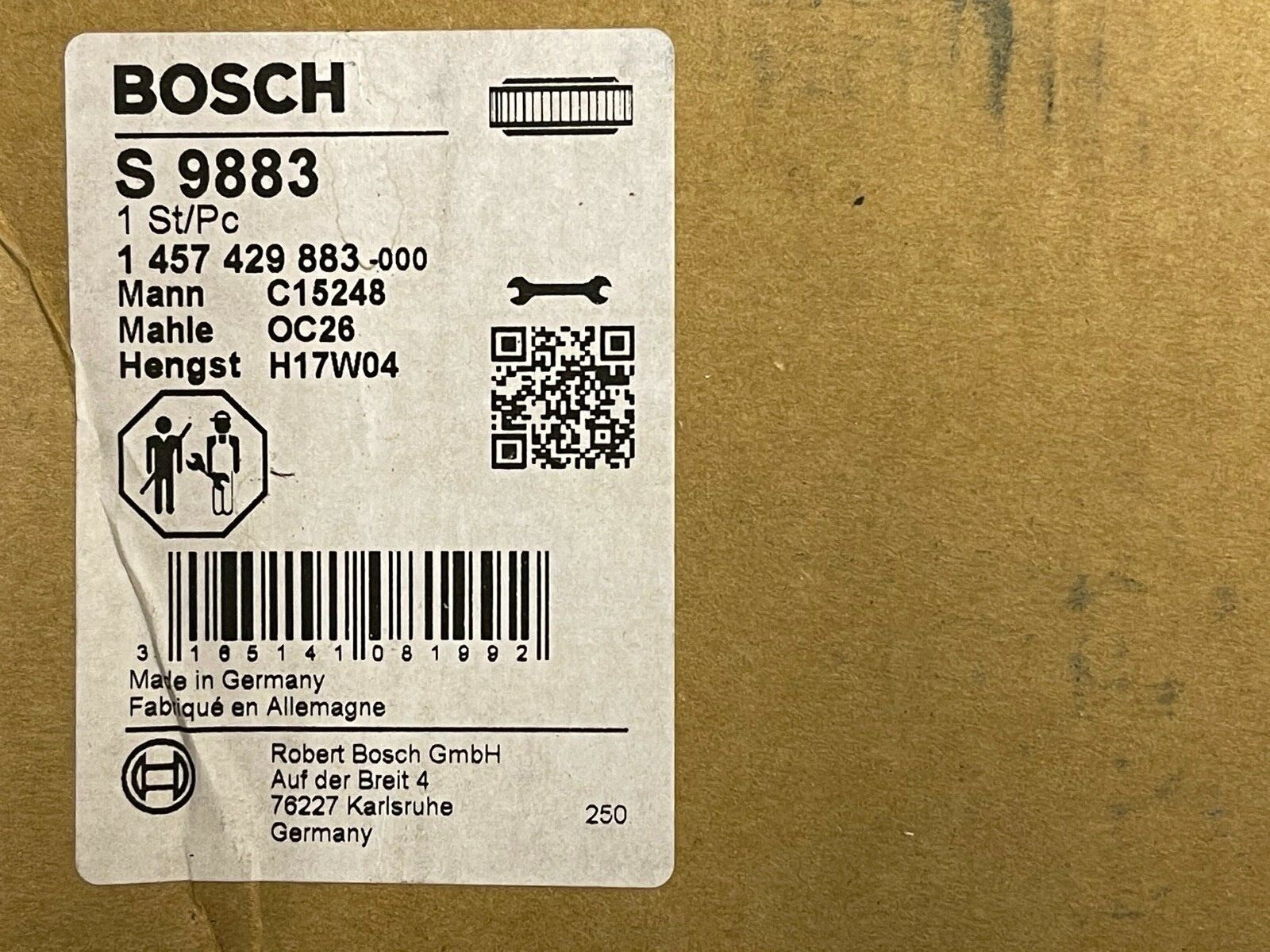 Bosch S9883 Air Filter fits