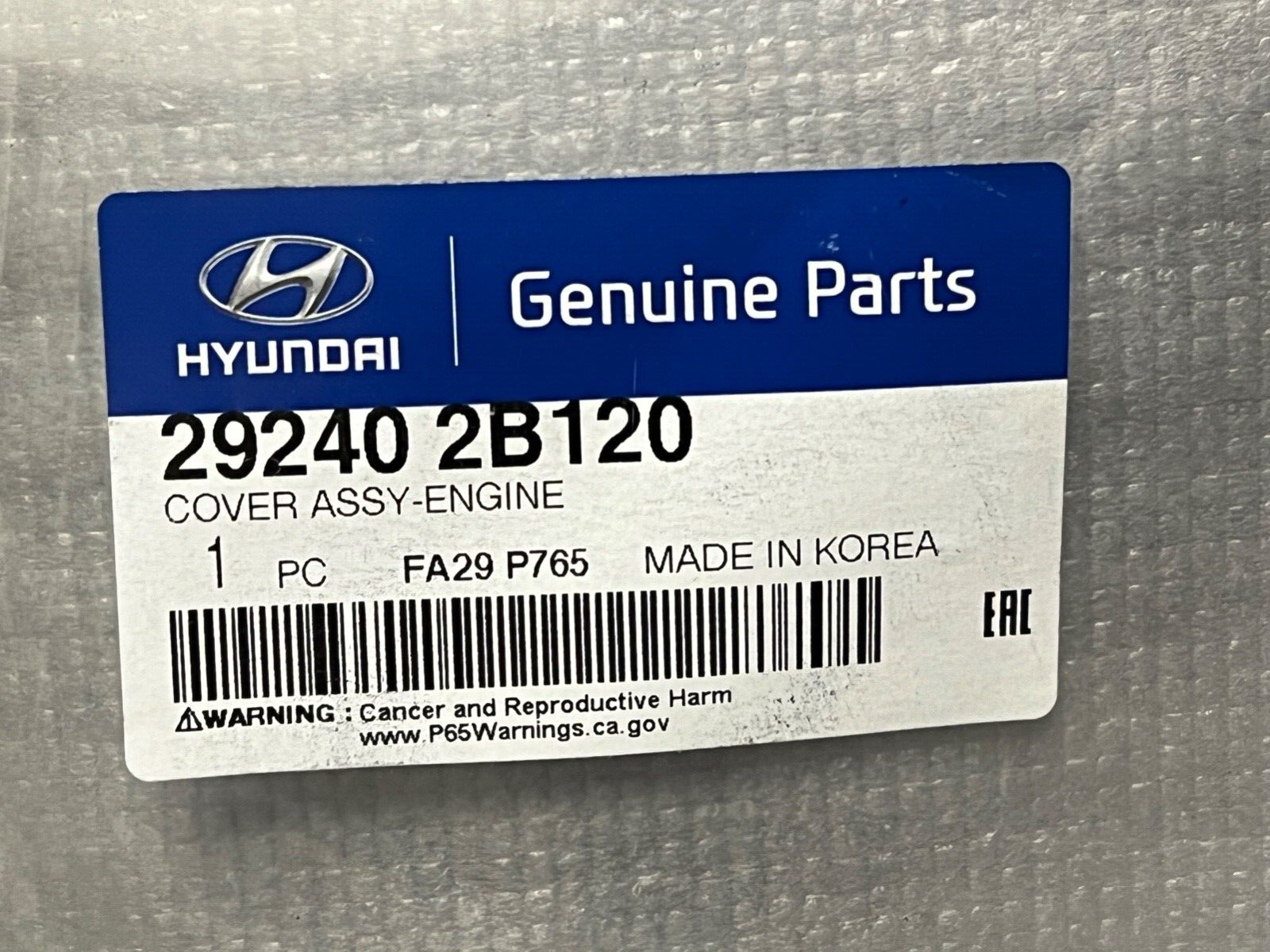 2924042B120 New Genuine Hyundai Engine Cover fits Kona Tucson Kia Sportage