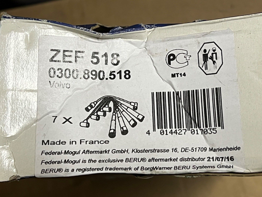ZEF518 Beru Ignition Leads fits Volvo
