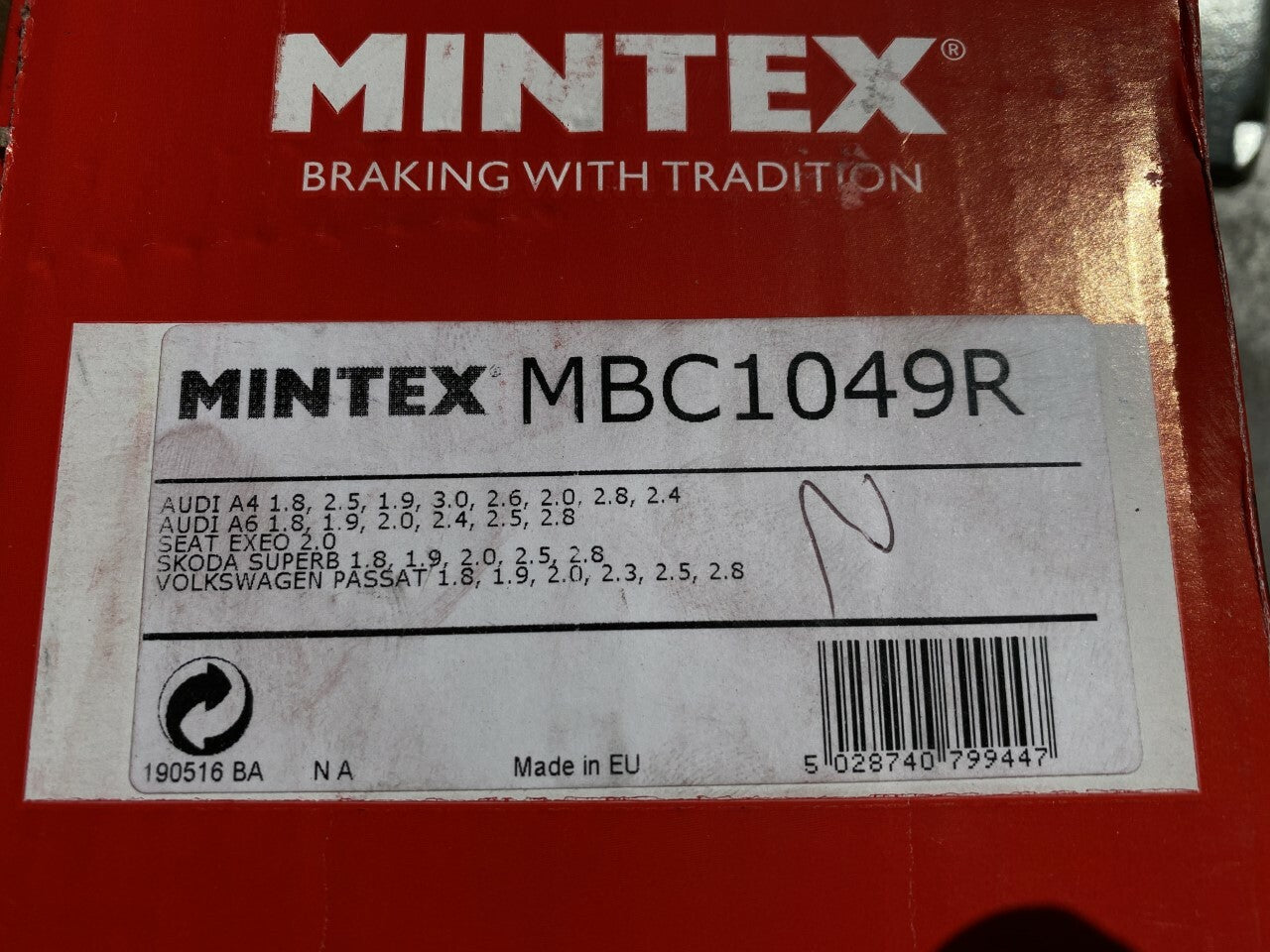 Mintex MBC1049E CA2891 Brake Caliper Right Hand Side fits Audi Seat Skoda VW