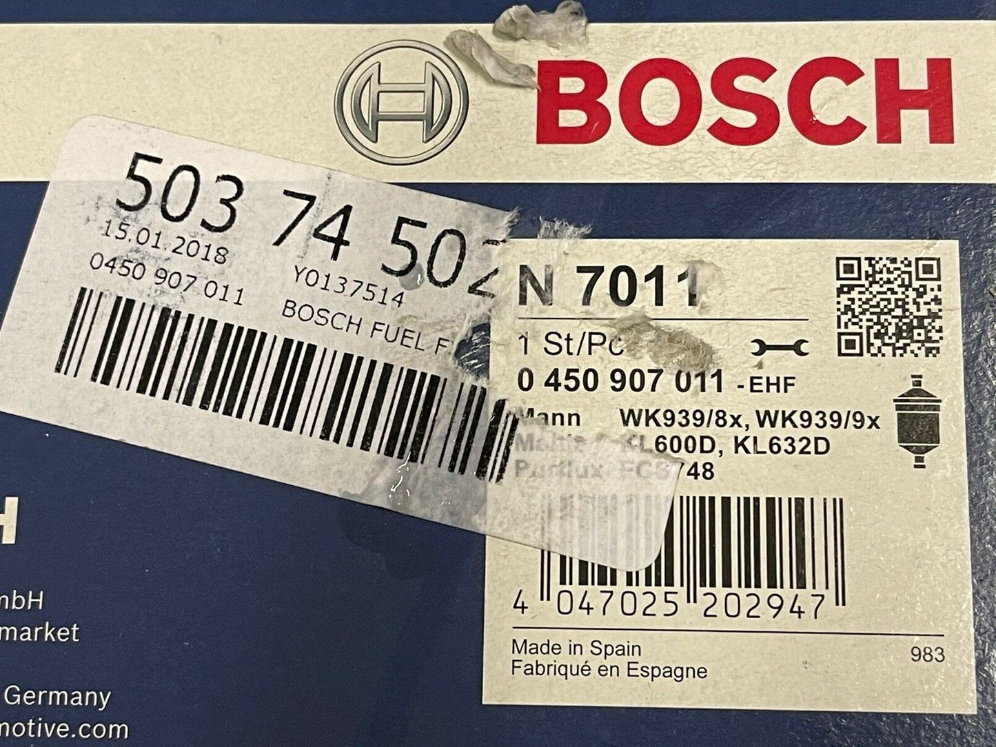 Bosch N7011 Fuel Filter fits Renault