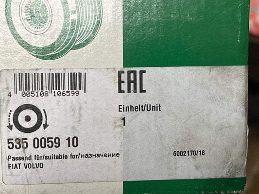 INA 535005910 Over-Running Alternator Pulley fits Fiat Volvo