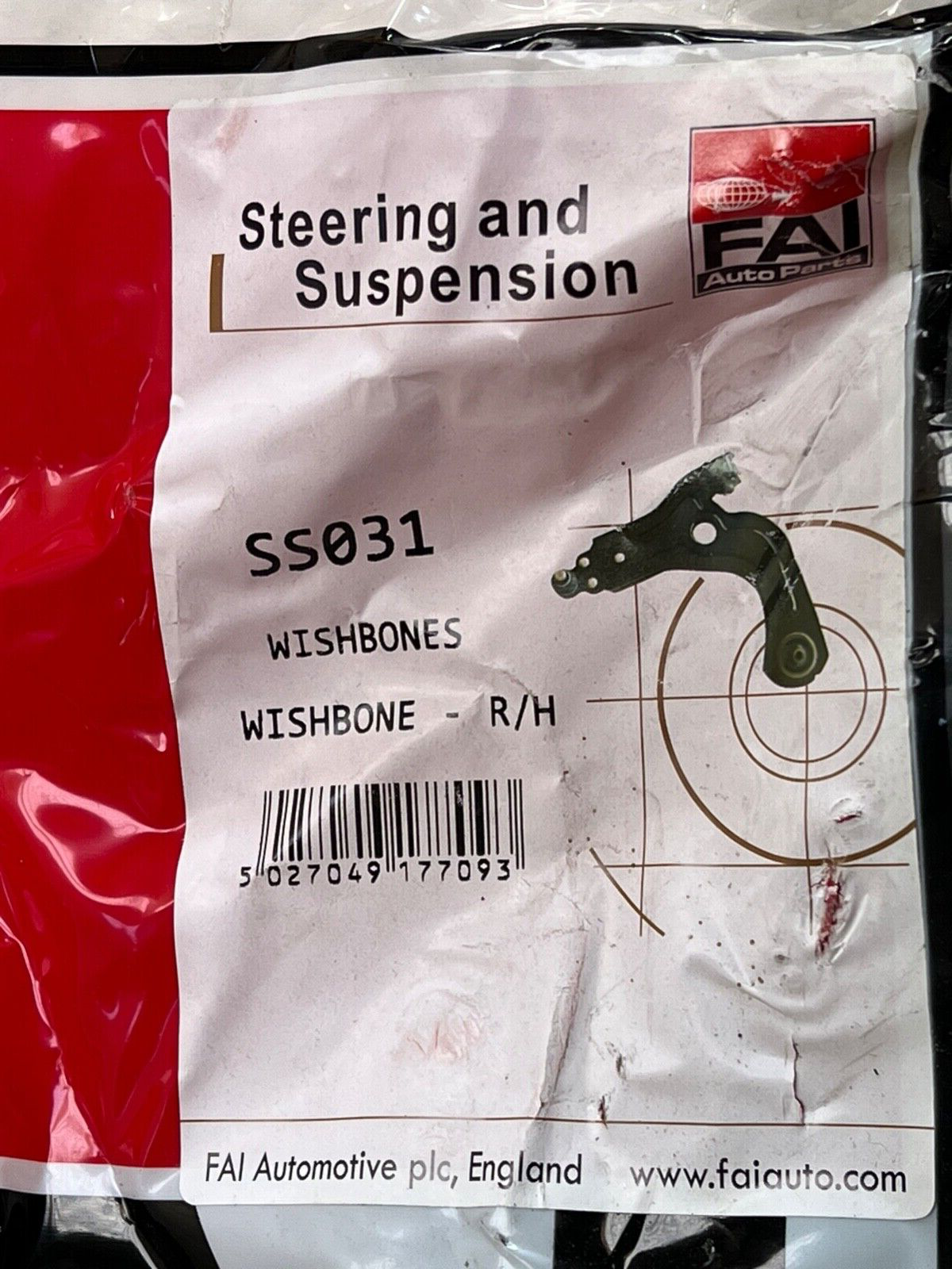 FAI SS031 Front Right Hand Off Side Track Control Arm Wishbone fits Vauxhall