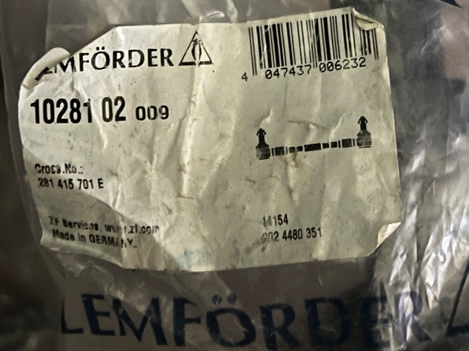 Lemforder 1028102 Steering Rod Assembly fits VW Volkswagen LT 28-50 LT 40-55