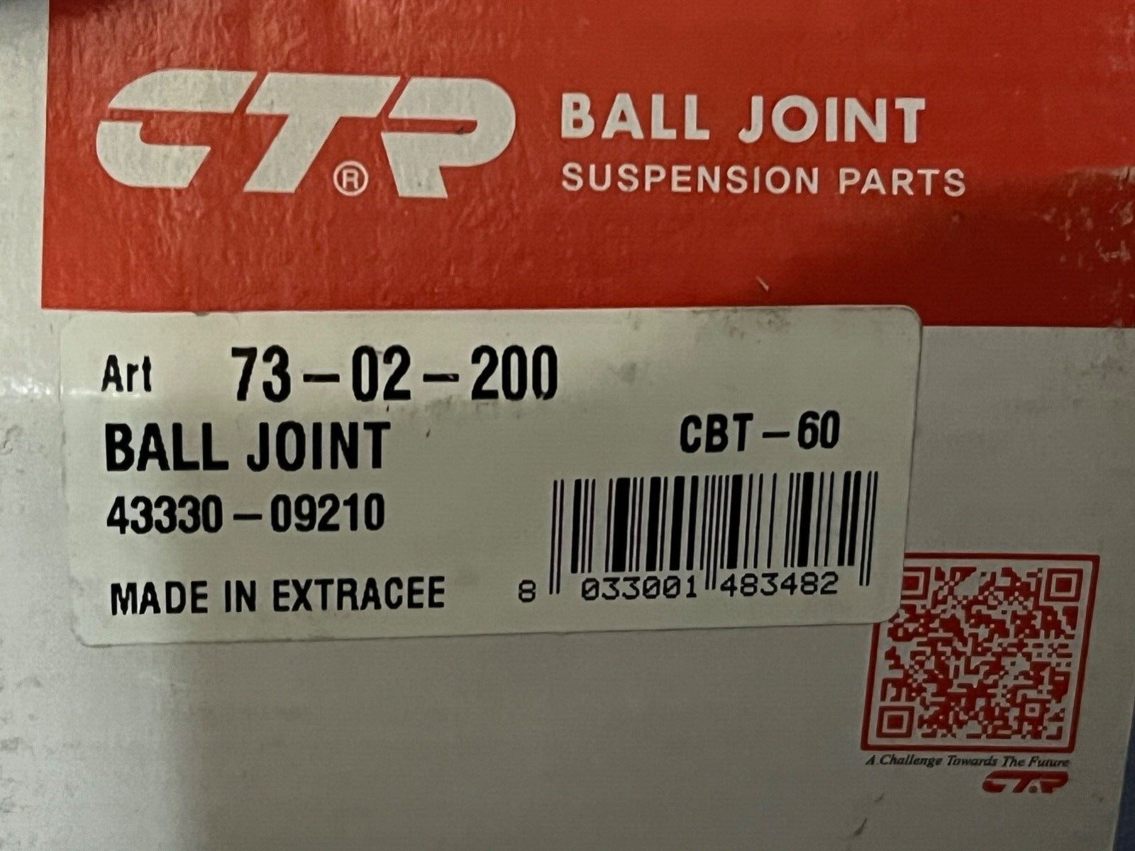 73-02-200 Front Ball Joint fits Toyota Avensis 2003-2008