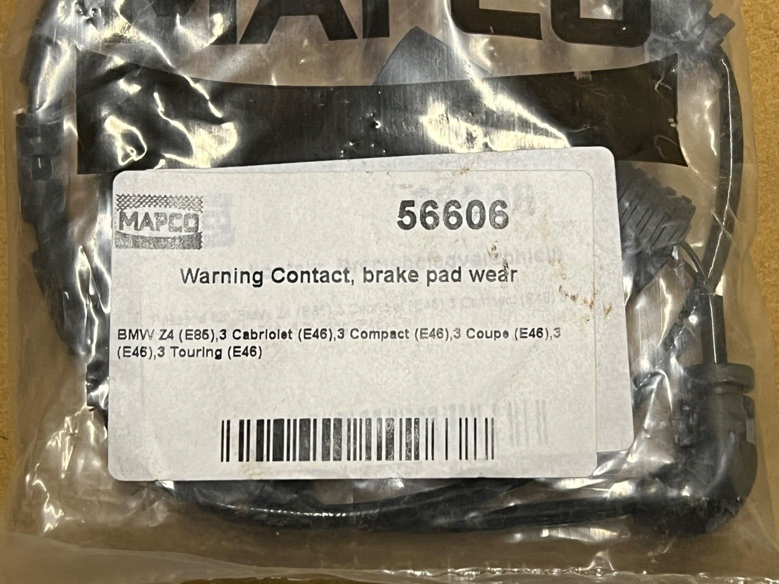 Mapco 56606 Front Left Hand Side Wear Indicator-Lead fits BMW 3 Series Z4