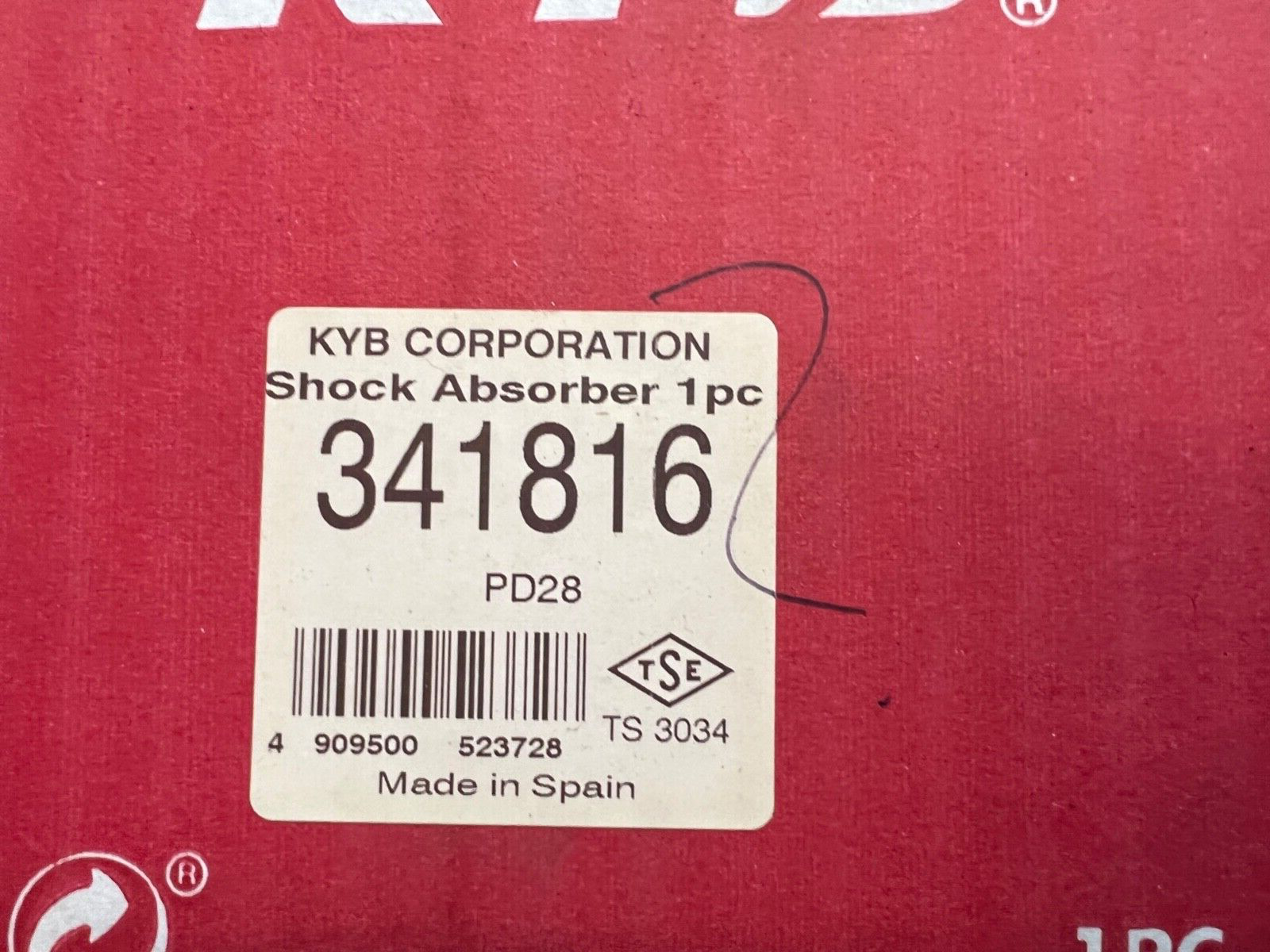 KYB 341816 Rear Shock Absorber fits Toyota Corolla