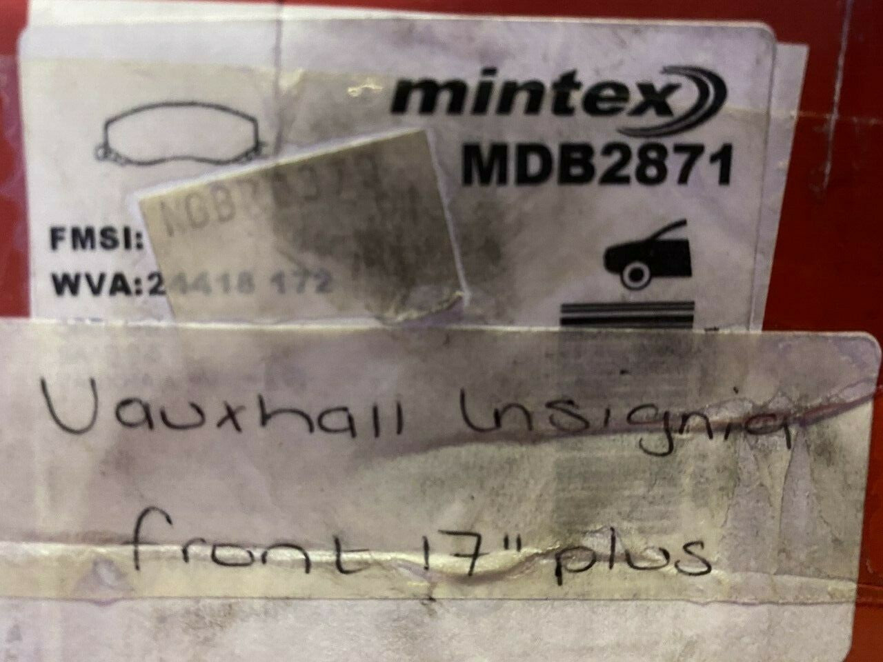 Mintex MDB2871 Front Brake Pad Set fits Vauxhall Opel Saab