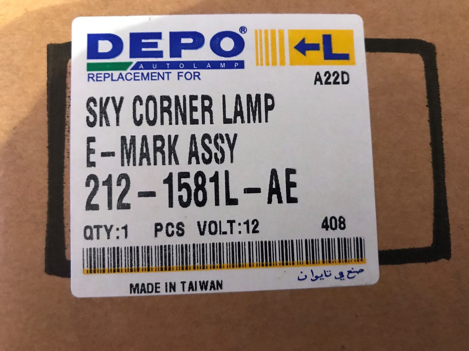 Indicator Lamp Near Side Left Hand Side Toyota Corolla Liftback E9 212-1581L-AE