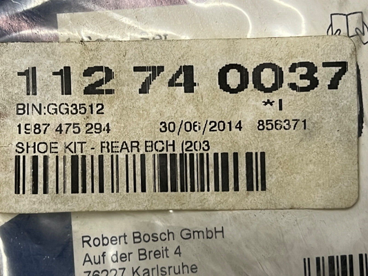 Bosch 1987475294 Brake Shoe Fitting Kit fits Renault Clio 1998-on with ABS