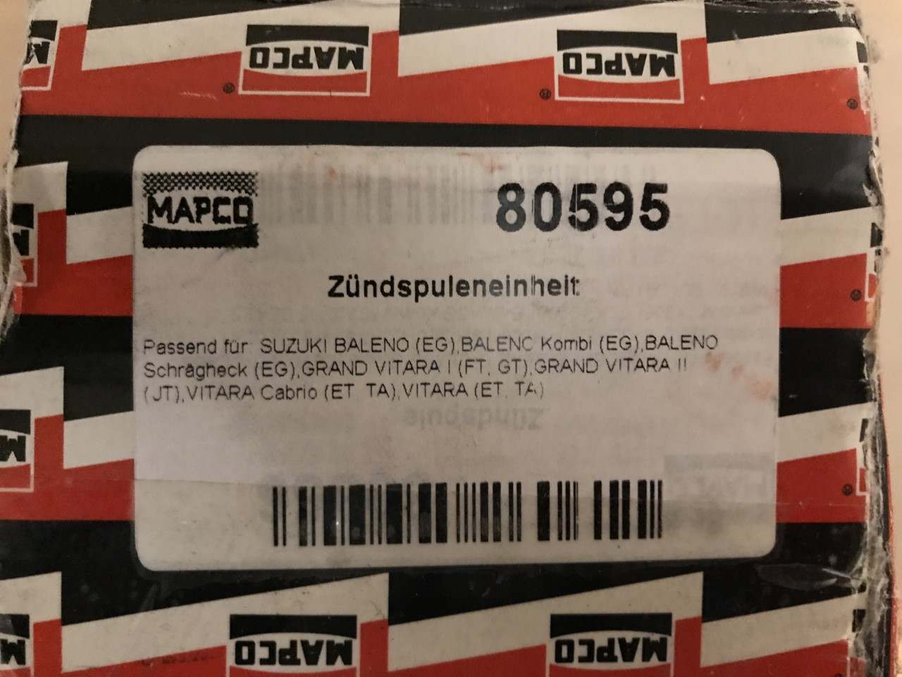 Ignition Coil Suzuki Baleno Vitara Grand Vitara Mapco 80595