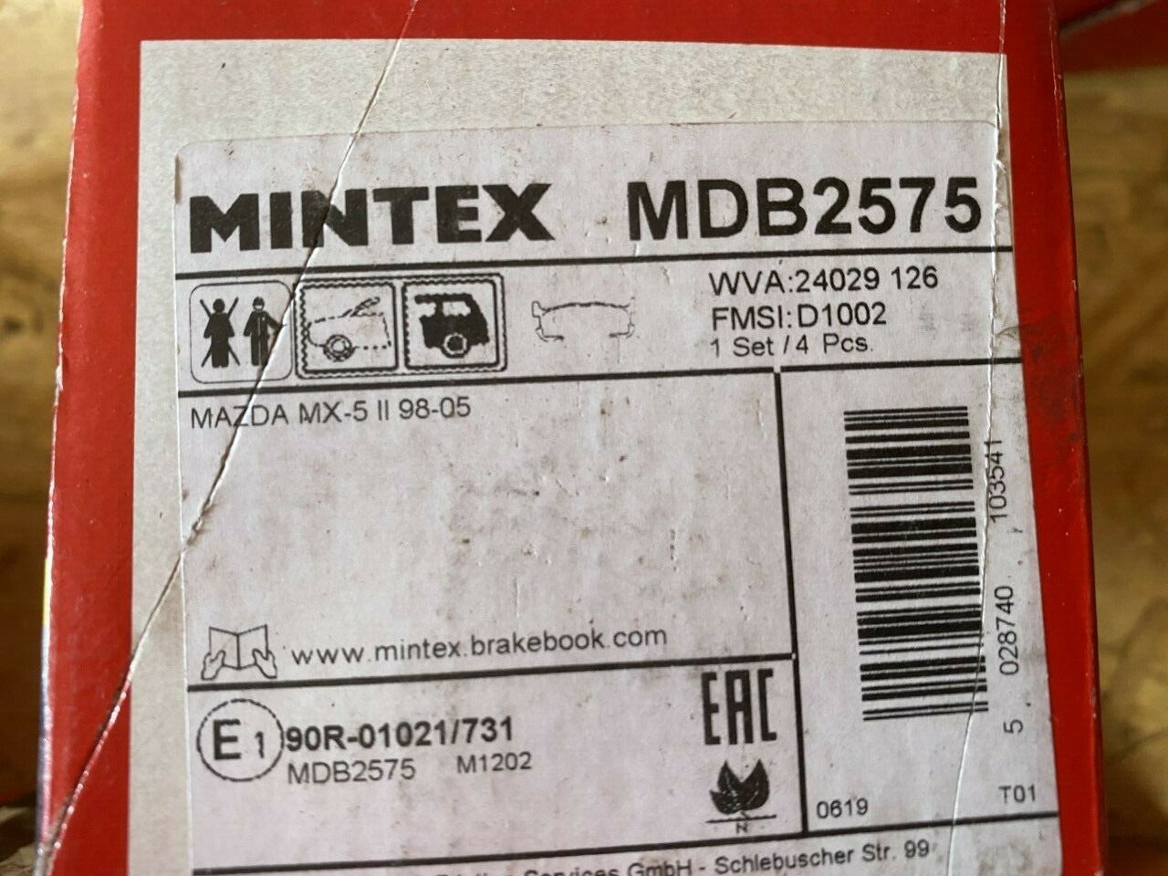 Mintex MDB2575 Rear Brake Pad Set fits Mazda