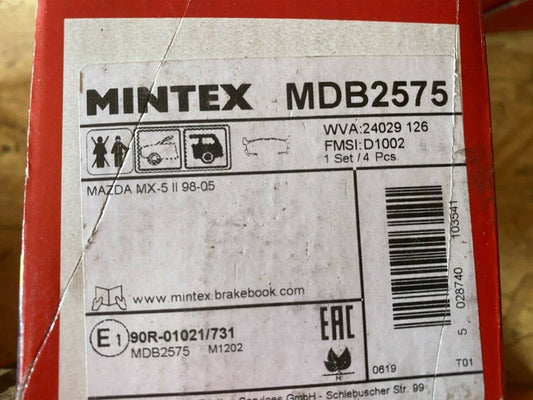 Mintex MDB2575 Rear Brake Pad Set fits Mazda