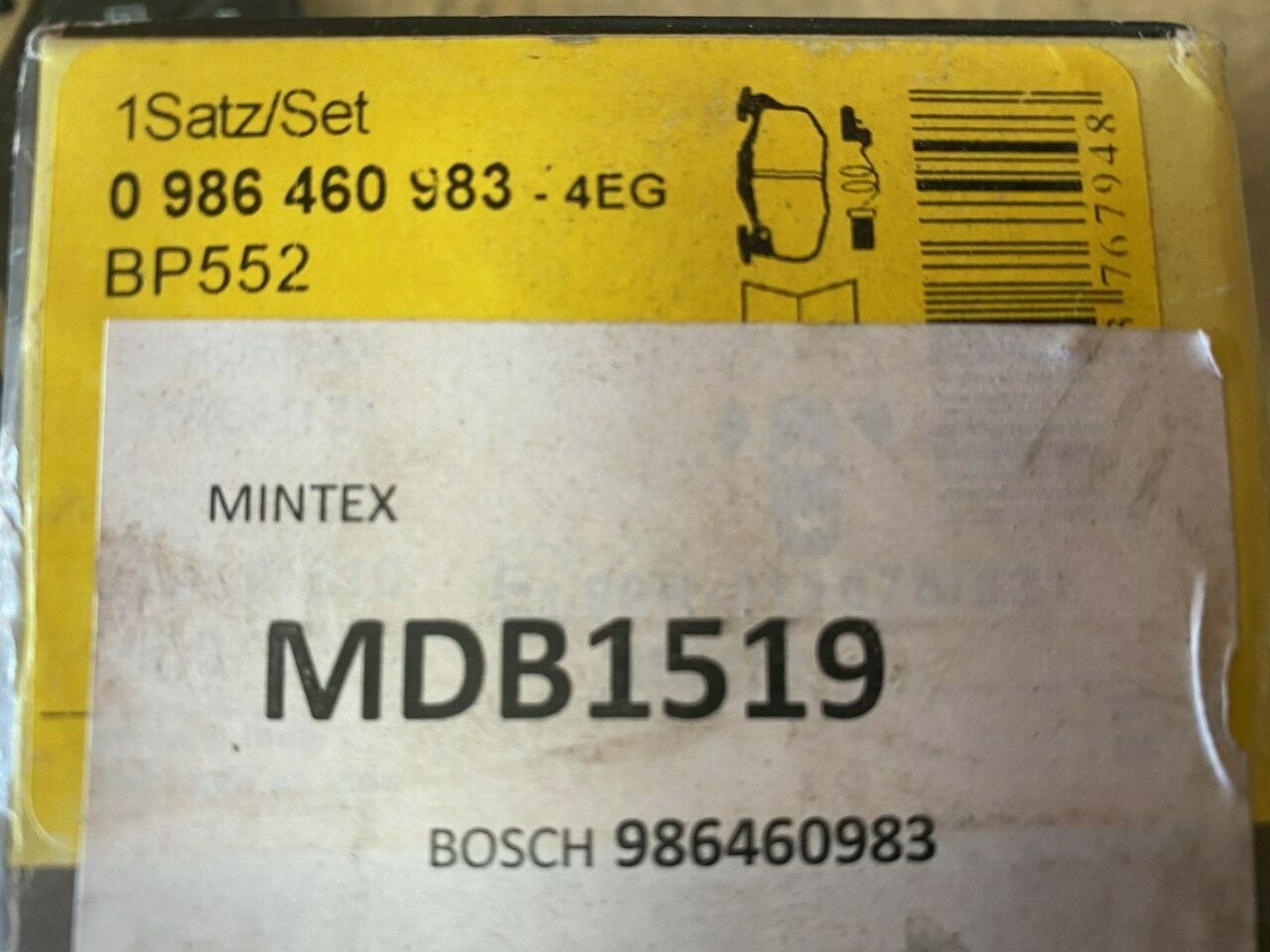 Bosch 0986460983 Brake Pad Set citroen Peugeot