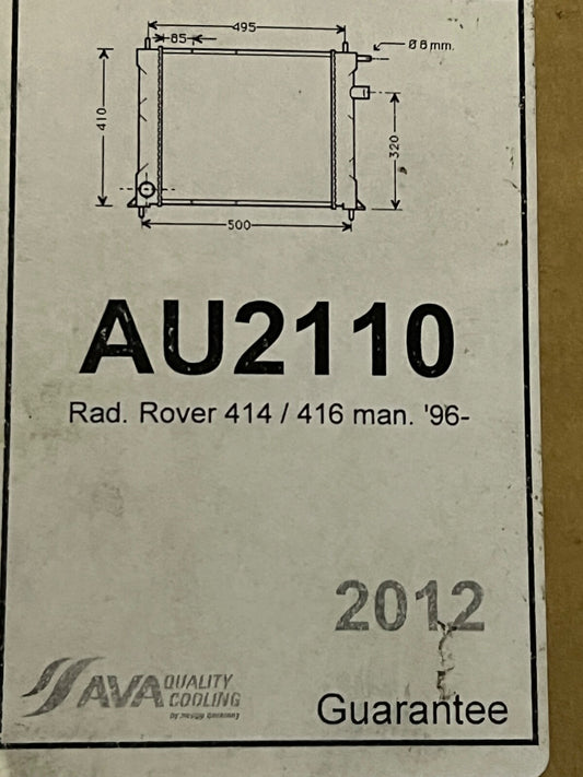 AVA AU2110 Cooling Radiator fits Rover MG