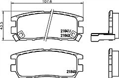 Mintex MDB1646 Rear Brake Pad Set fits Mitsubishi