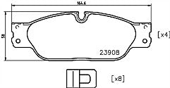 Girling 6115109 MDB2724 Front Brake Pad Set fits Jaguar