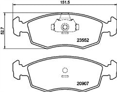 Mintex MDB2076 Front Brake Pad Set fits Fiat