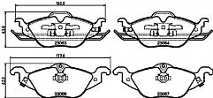 Mintex MDB1908 Front Brake Pad Set fits Opel Vauxhall