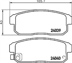 Mintex MDB2588 Rear Brake Pad Set fits Mazda