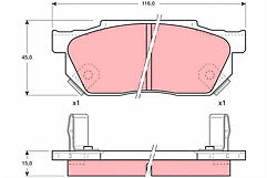 Girling 6103259 GDB325 Front Brake Pad Set fits Honda
