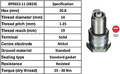 NGK BPR6ES-11 Spark Plug Pack of 4