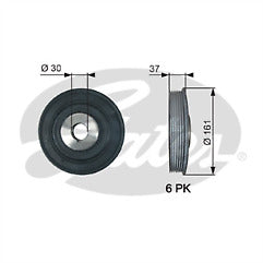PDP3150 Torsion Vibration Damper Crankshaft Pulley fits Citroen Peugeot Fiat