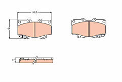 TRW GDB3428 Front Brake Pad fits Toyota Hi Lux II III Fortuner